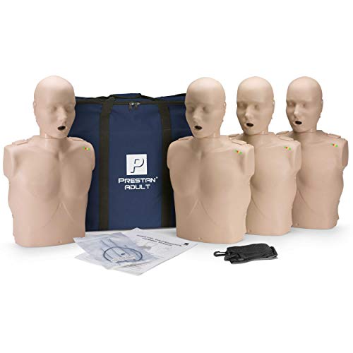 Prestan Products Products プロフェッショナル成人用ミディアムスキン CPR-AED トレーニングマネキン 4 パック (CPR モニター付き)
