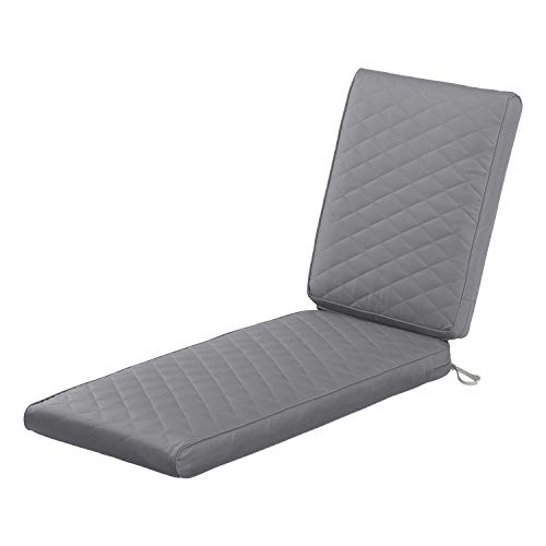 Classic Accessories モンレイク耐水性80x 26 x 3インチの長方形のパティオキルティング長椅子、グレー
