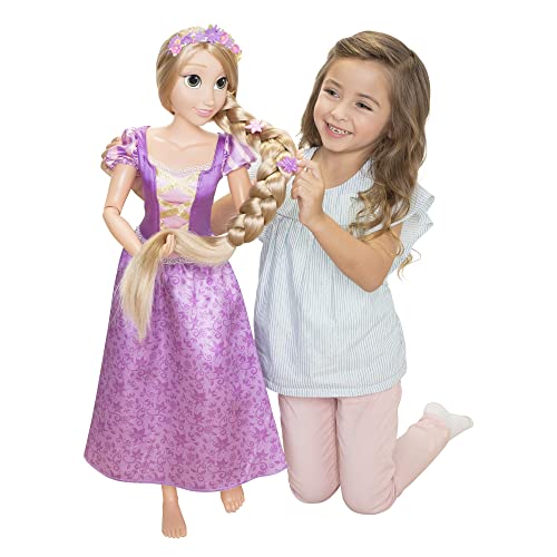  Disney Princess ラプンツェル人形 Playdate 32 背が高くポーズをとることができ、パープルのドレスを着たマイサイズの関節人形、長い金色の髪をとかす...