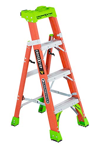 Louisville Ladder クロスステップ グラスファイバー 300 ポンド負荷定格タイプ IA ステップ/棚はしご