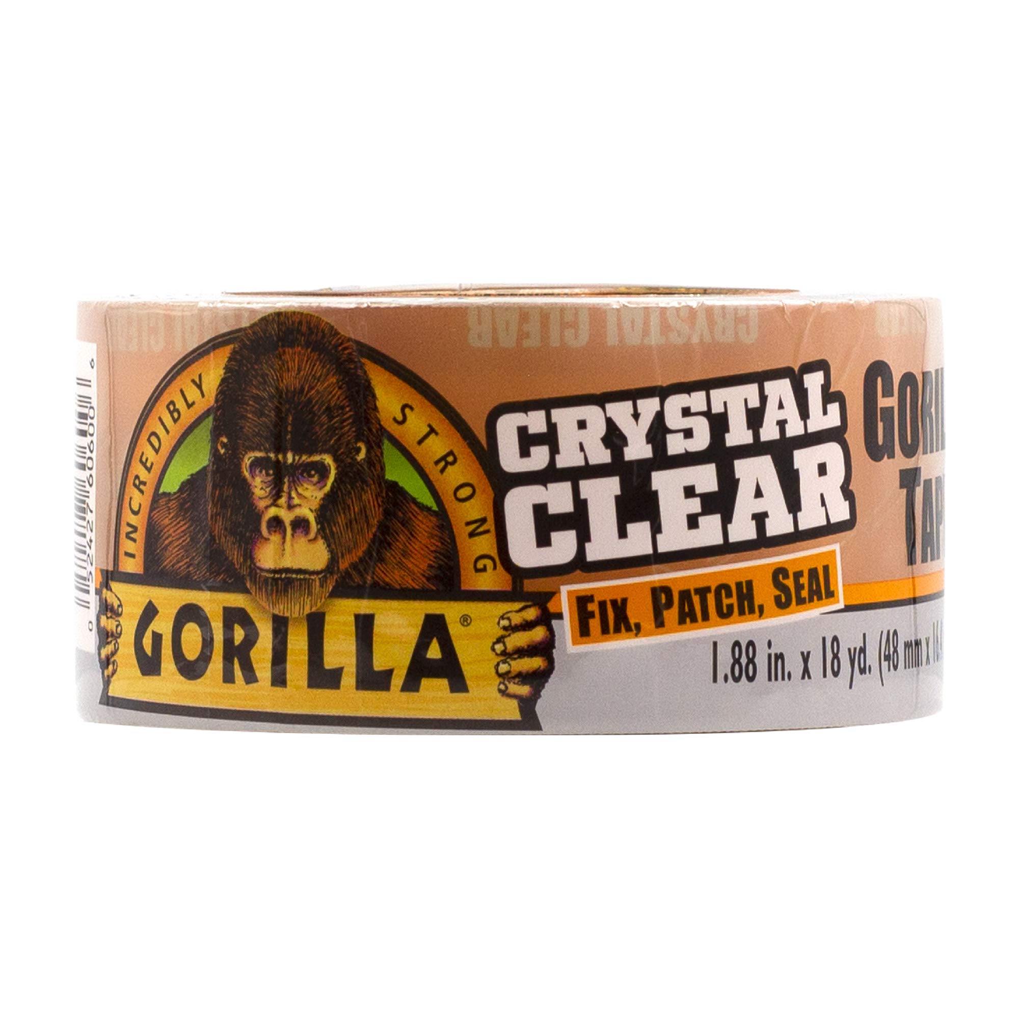 Gorilla クリスタルクリアダクトテープ、1.88 x 18 ヤード、クリア、(1 個パック)