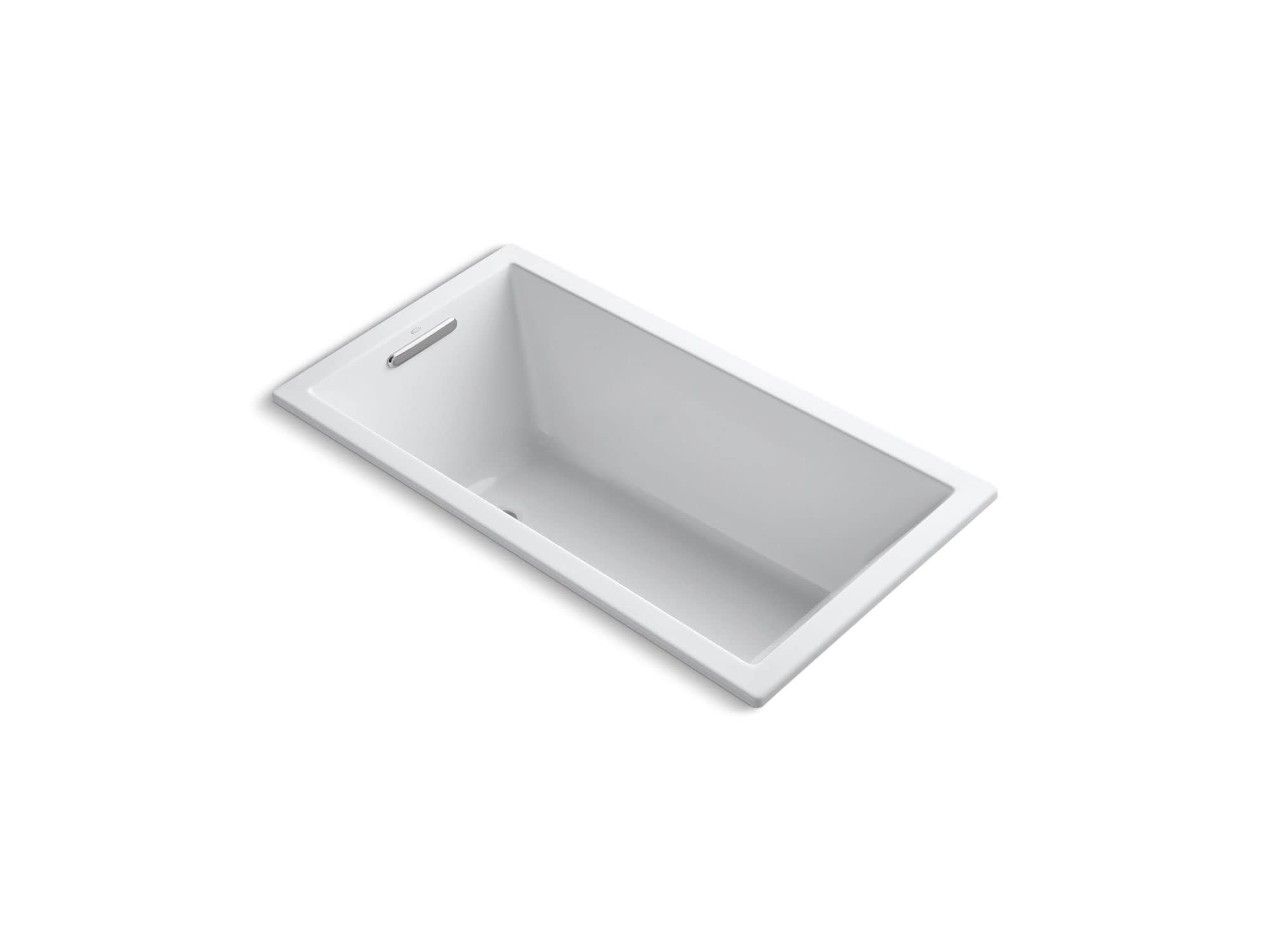 KOHLER K-1130-0 Underscore Rectangle 60-Inch x 32-Inch drop-in bath with end drain, White