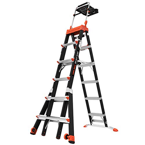  Little Giant Ladder Systems リトルジャイアントはしご、セレクトステップ、6～10フィート、調節可能な踏み台、グラスファイバー、タイプIAA、定格重量375...