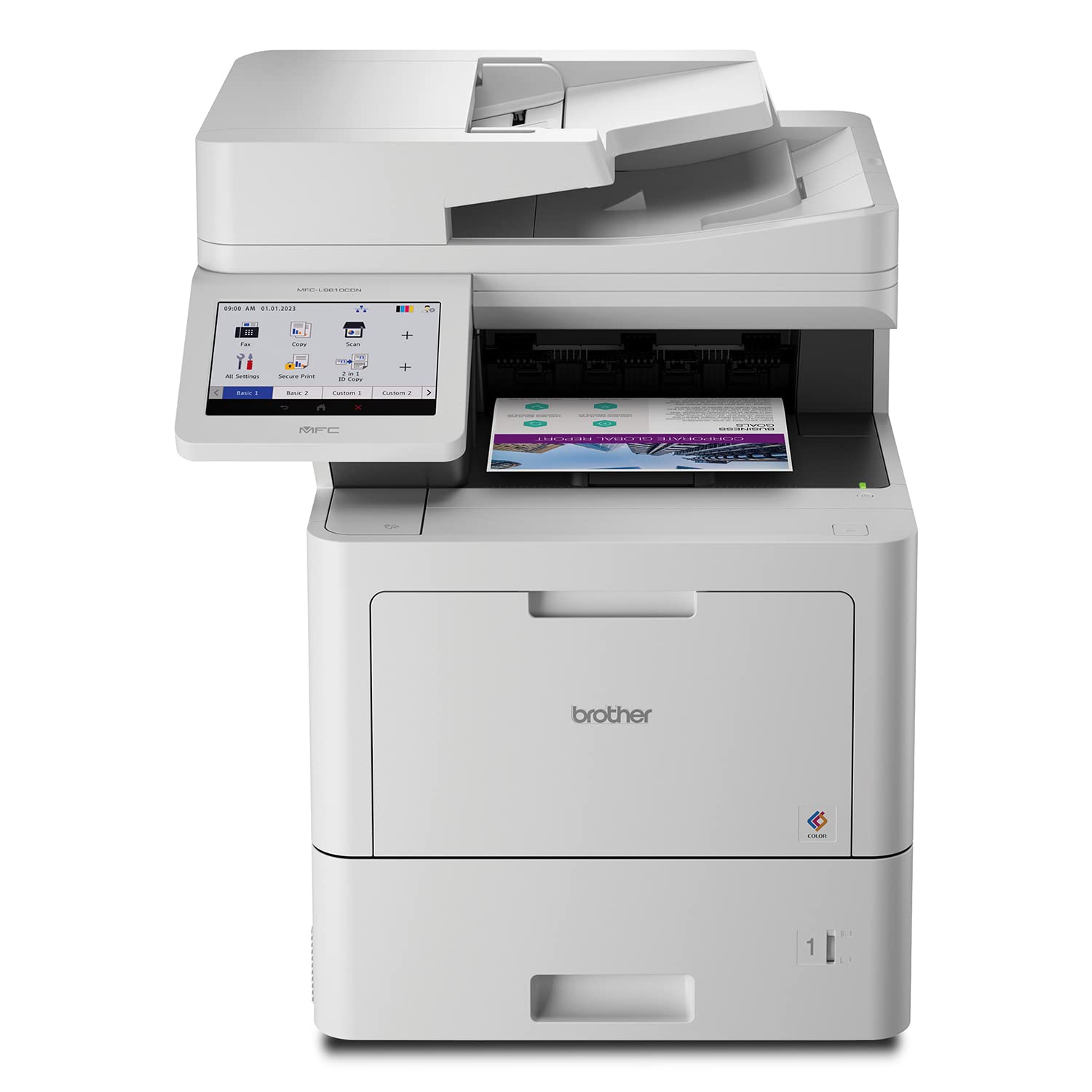 Brother MFC‐L9610CDN Enterprise Color Laser All‐in‐One Printer with Fast Printing, Large Paper Capacity, and Advanced Security Features