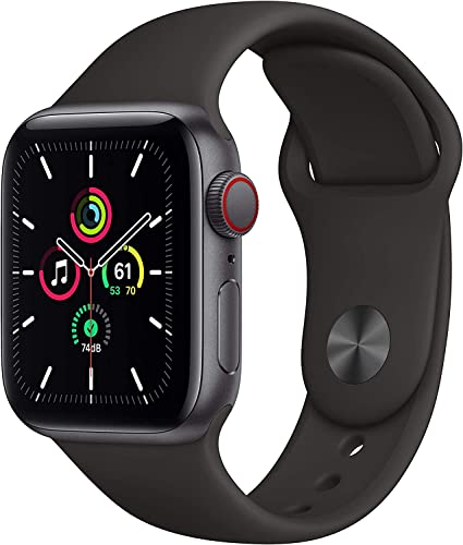 Apple Watch SE (GPS + Cellular、40mm) - スペースグレイのアルミニウムケースとブラックのスポーツバンド (リニューアル)