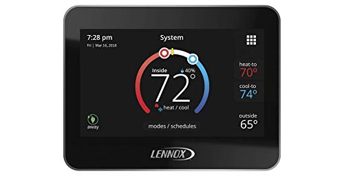  Lennox 15Z69 iComfort M30 ユニバーサル スマート プログラム可能サーモスタット、4.3 インチ LCD カラー ディスプレイ、ジオフェンス、リモート アクセス、Wi-Fi...