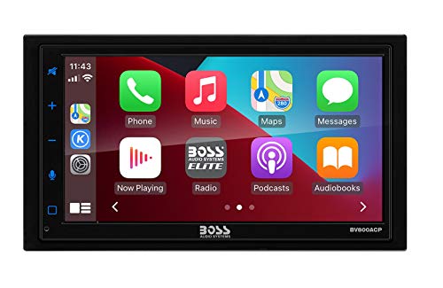  BOSS Audio Systems Systems Elite BV800ACP カーマルチメディアプレーヤー Apple CarPlay 搭載 - Android Auto Double Din カーステレオ、6.75 インチ LCD 容量性タッチスクリ...