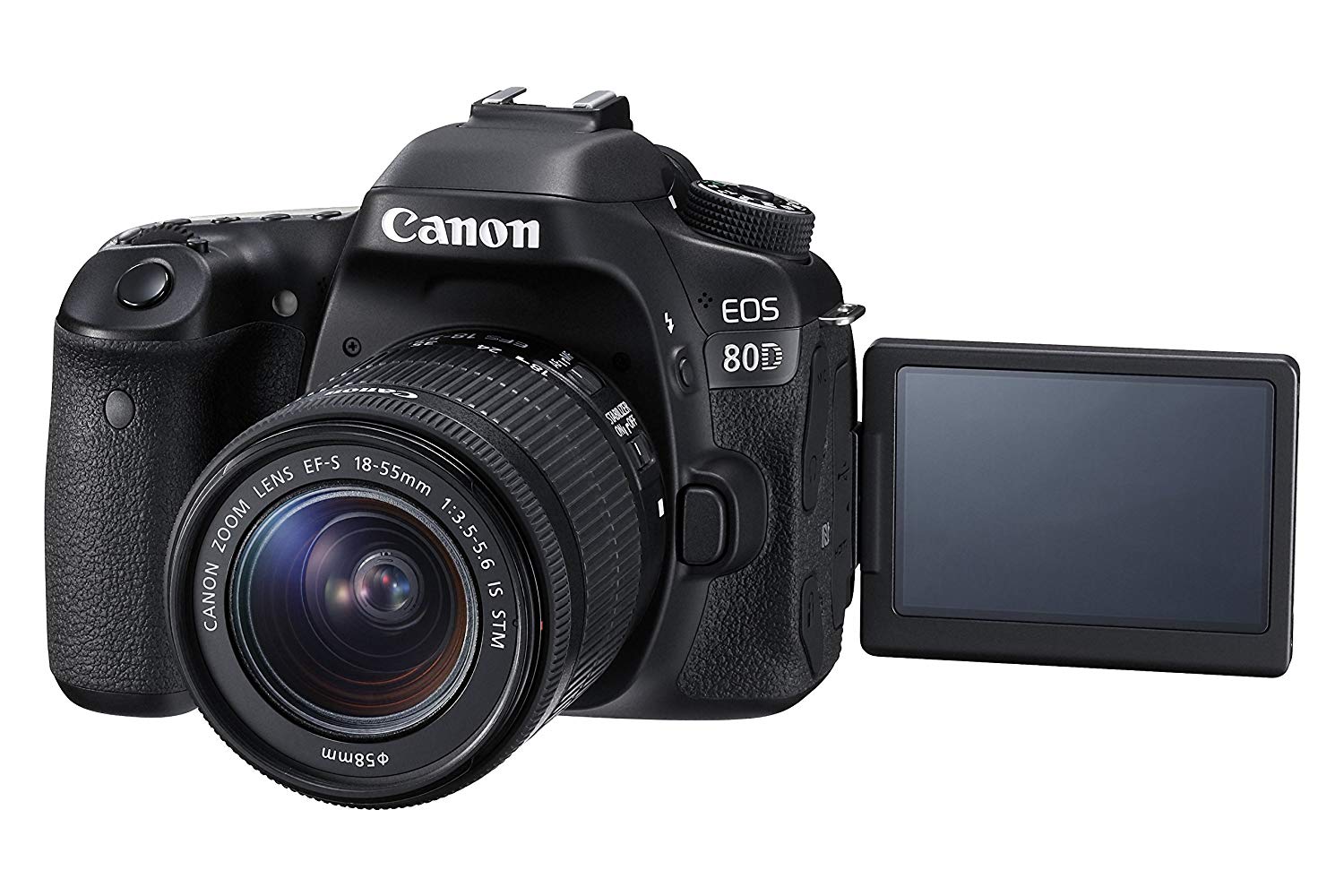 Canon EOS 80Dデジタル一眼レフキット（EF-S 18-55mm f / 3.5-5.6画像安定化STMレンズ付き）（ブラック）