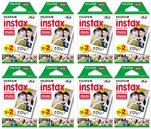 Fujifilm Instax Mini インスタント フィルム (ツイン パック 8 枚、合計 160 枚) チェキカメラ用