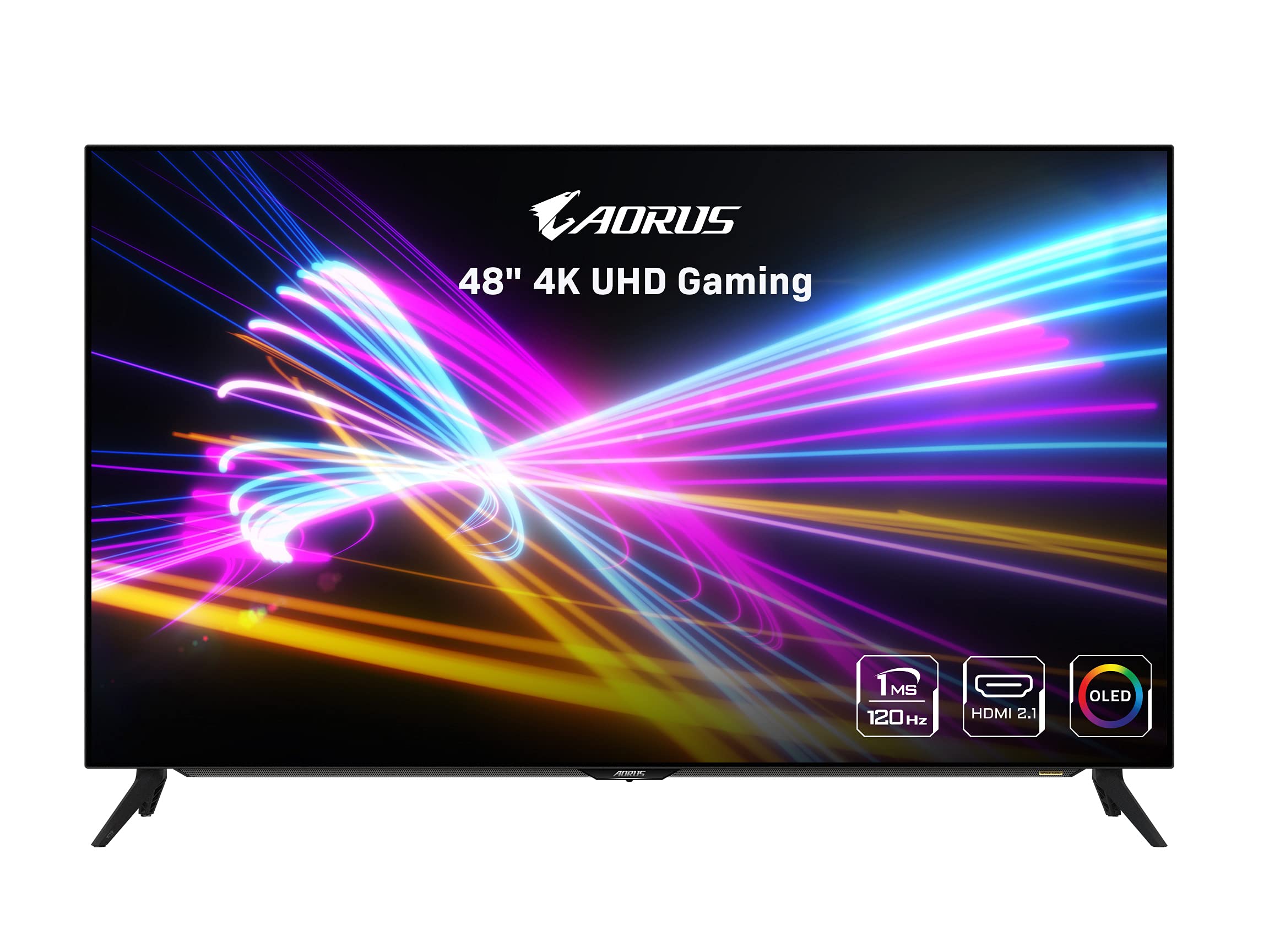  Gigabyte AORUS FO48U 48 フィート 4K OLED ゲーミング モニター、3840x2160 ディスプレイ、120 Hz リフレッシュ レート、1ms 応答時間 (GTG)、1x ディスプレイ ポート...