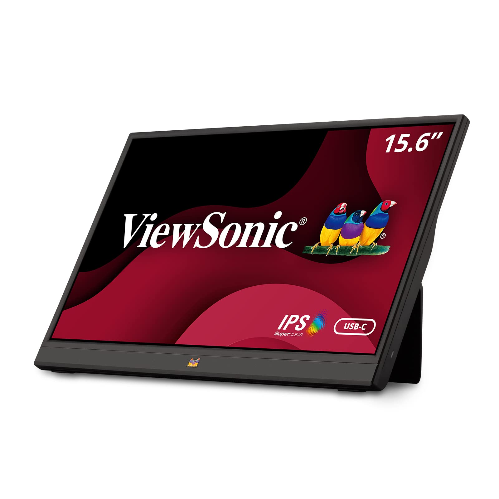  Viewsonic VA1655 15.6 インチ 1080p ポータブル IPS モニター、内蔵スタンド、モバイル人間工学、USB C、ミニ HDMI、家庭およびオフィス用保護ケース付き、...