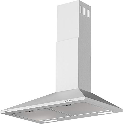  hOmeLabs キッチン用 30 インチ壁掛けレンジフード排気ファン - 3 つの吸引速度、LED ライト、プッシュボタンコントロール付きステンレススチール - 最大...