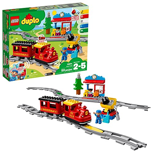  LEGO DUPLO タウン蒸気機関車 10874 リモコンセット - 幼児、男の子、女の子、2 ～ 5 歳の子供向けの学習玩具と保育アクセサリー、プッシュアンドゴー...