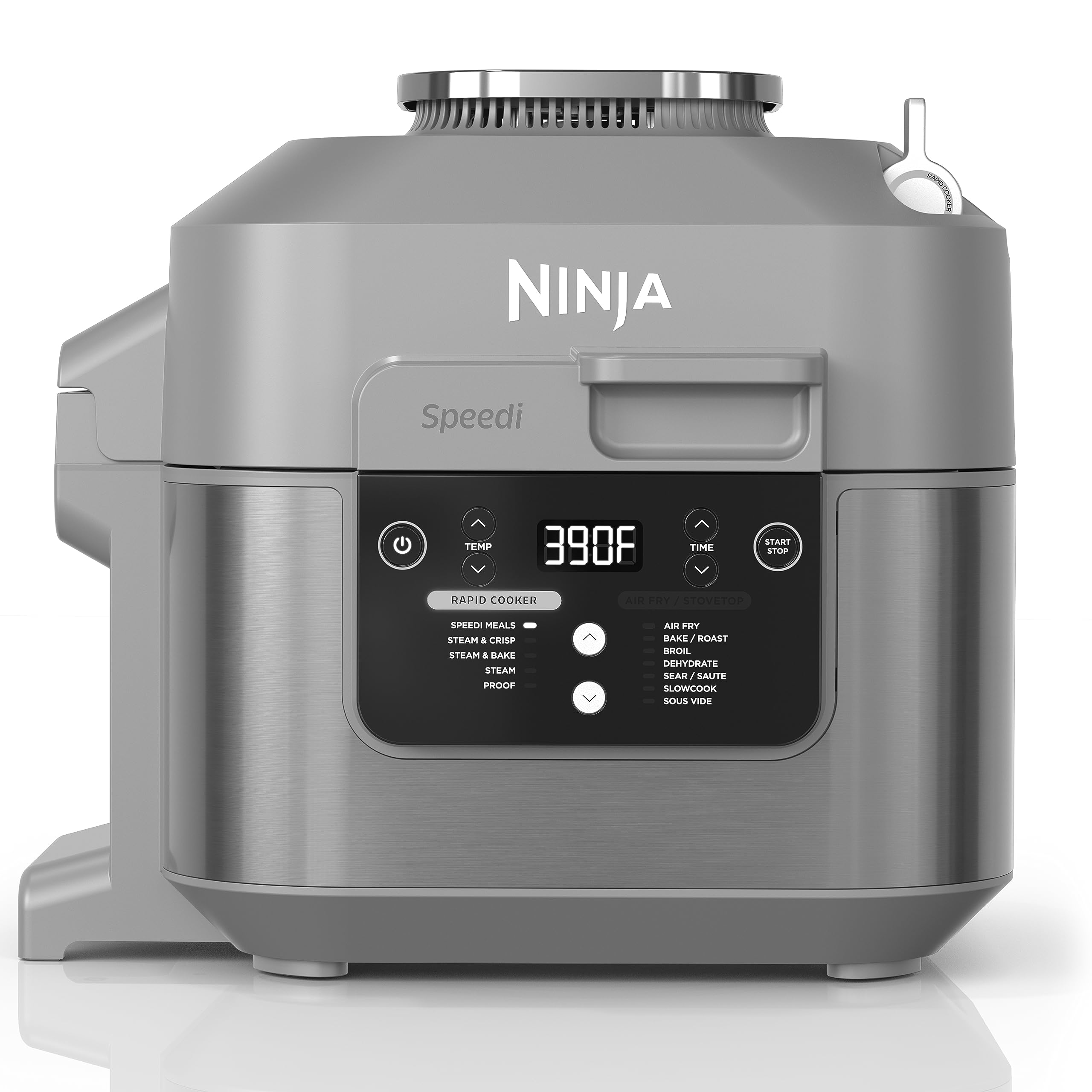  Ninja SF301 Speedi 急速クッカー & エアフライヤー、容量 6 クォート、蒸す、焼く、ロースト、焼き、炒める、スロークック、真空調理などの 12-in-1 機能、15...