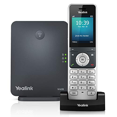 Yealink W60P コードレス DECT IP 電話およびベース ステーション、2.4 インチ カラー ...
