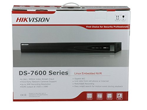 Hikvision NVR DS-7608NI-E2/8P 8CH PoE 組み込みプラグ アンド プレイ ネットワーク ビデオ レコーダー、最大 6MP 解像度録画 ONVIF 英語版