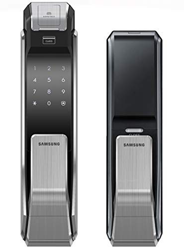 HDVD Samsung デジタル ドア ロック SHS-P718LBK/EN 指紋認証プッシュプル双方向ラッチほぞ穴英語版 (Morise - AML320)