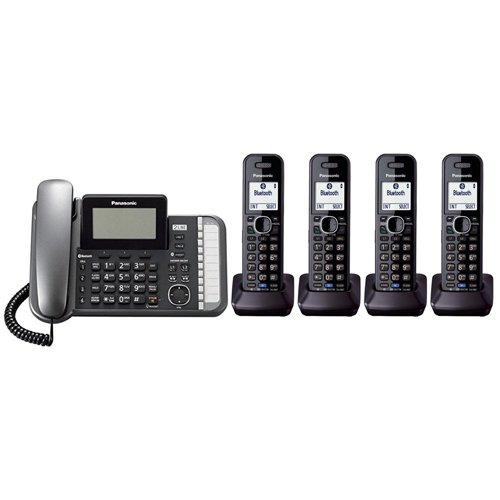 Panasonic KX-TG9582B + 2 KX-TGA950B コード付き/コードレス結合電話機 2 回線 DECT 6.0 システム