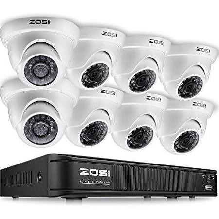  ZOSI 8x1200TVL耐候性弾丸監視カメラ付き8CH720P HDビデオセキュリティシステム1TBハードドライブ、42個のIR Led、120フィート（40m）の暗視、無料アプリ付...