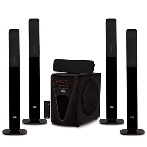 Acoustic Audio by Goldwood Acoustic Audio AAT5005 Bluetooth タワー 5.1 ホームシアター スピーカー システム (8 フィート パワード サブウーファー付き)