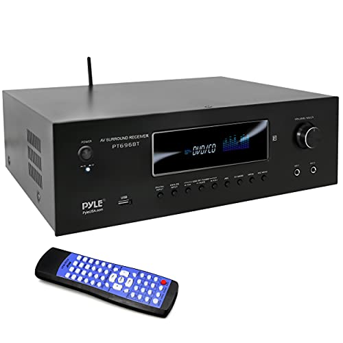  Pyle 1000W Bluetooth ホームシアターレシーバー - 4K Ultra HD、3D ビデオ & Blu-Ray ビデオパススルーサポート付き 5.2 チャンネルサラウンドサウンドステレオ...