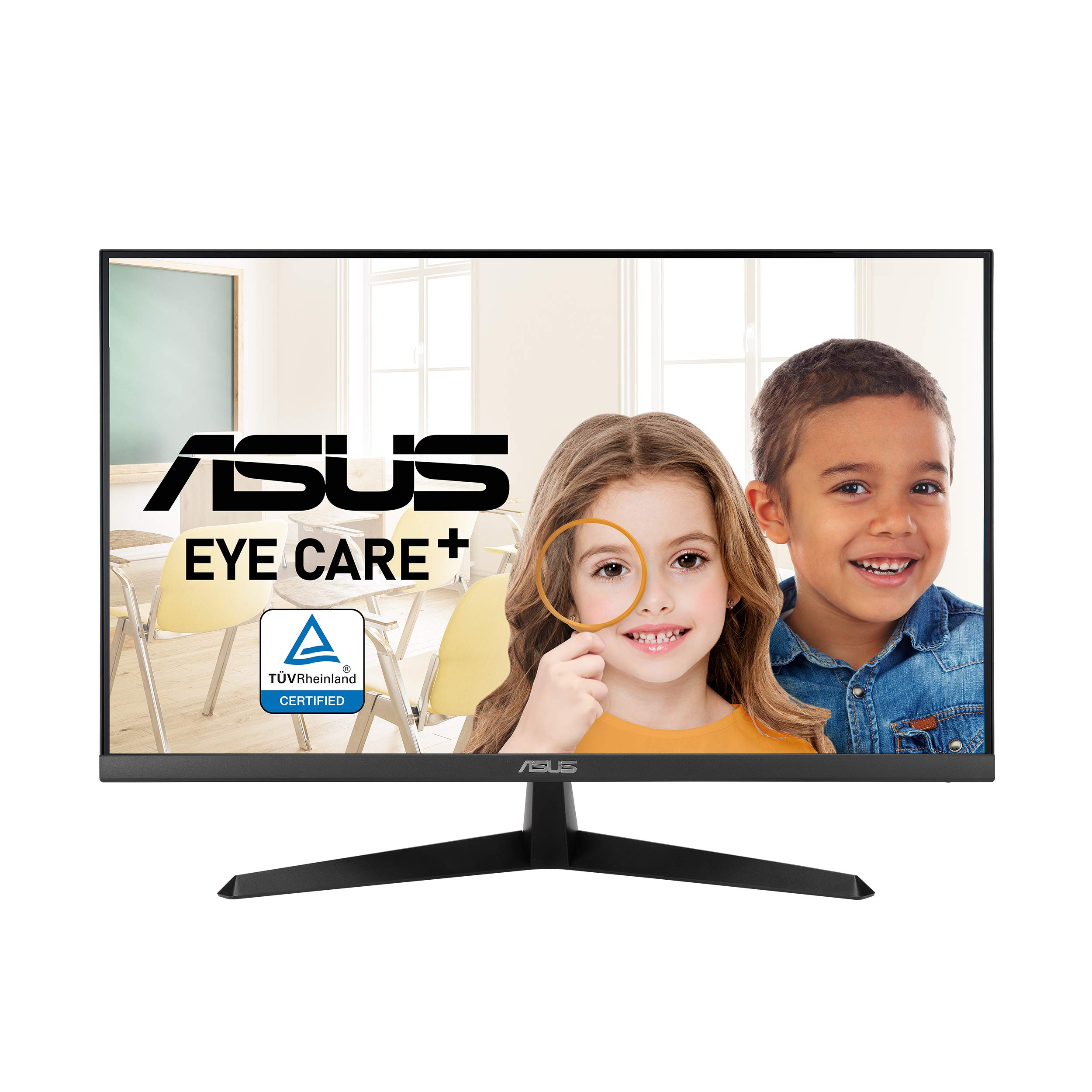 Asus VY279HE 27 Eye Care モニター、1080P フル HD、75Hz、IPS、1ms、アダプティブ同期、Eye Care Plus、カラー拡張、HDMI VGA、フレームレス、VESA 壁掛け可能