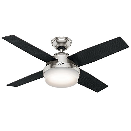Hunter Fan Company HUNTER 59245 Dempsey 屋内天井ファン LED ライトとリモコン付き、44 フィート、ブラッシュニッケル