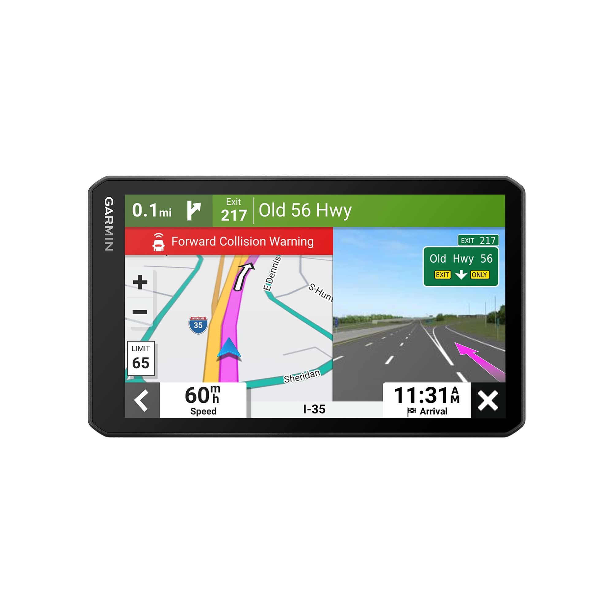  Garmin dzlCam OTR710、大型で読みやすい 7 GPS トラックナビゲーター、内蔵ダッシュカム、自動事故検出、カスタムトラックルーティング、高解像度鳥瞰...