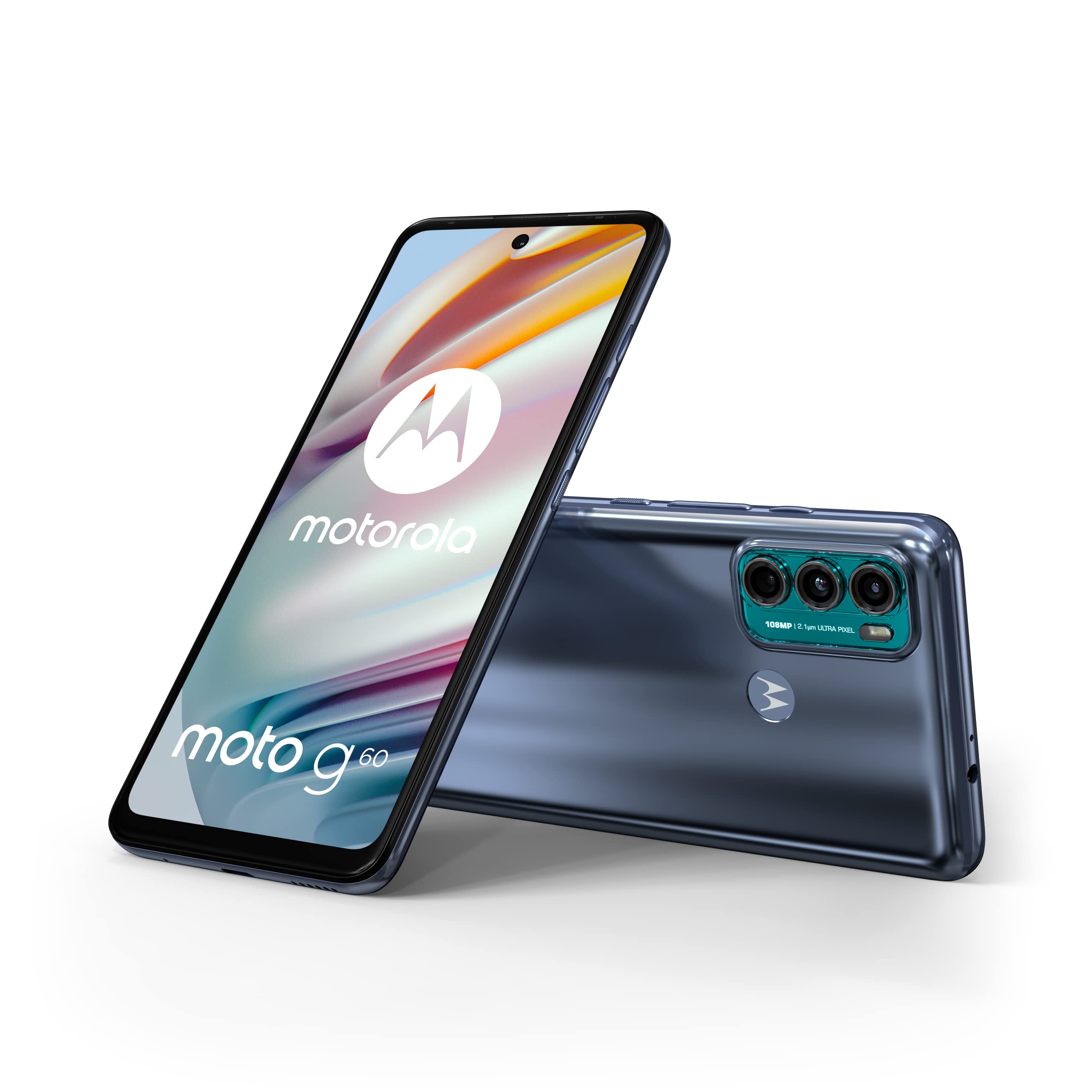  Motorola Moto G60 デュアル SIM 128GB ROM + 6GB RAM (GSM のみ | CDMA なし) 工場出荷時にロック解除された 4G/LTE スマートフォン (ダイナミック グレー) - インターナショナル...