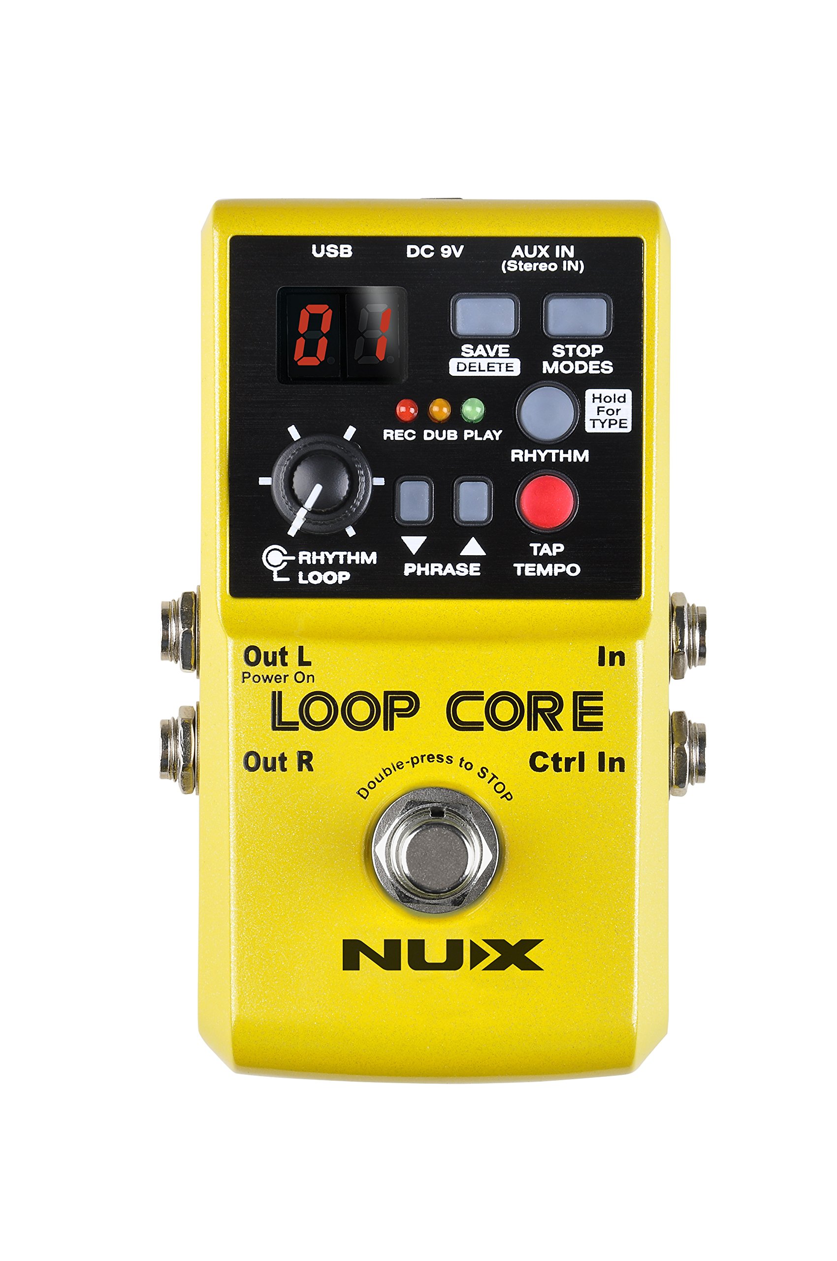 NUX Loop Core ギターエフェクトペダルルーパー 6 時間の録音時間、99 ユーザーメモリー、タップテンポ付きドラムパターン