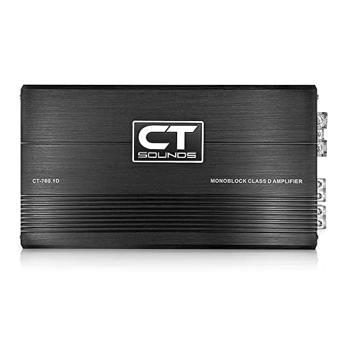 CT Sounds CT-700.1D コンパクト クラス D カーオーディオ モノブロック アンプ、700 ワット RMS