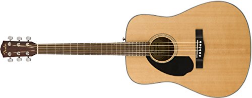 Fender CD-60S ドレッドノート アコースティック ギター、ウォルナット指板、ナチュラル、左手用...