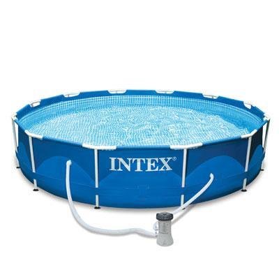 Intex 12 フィート x 30 フィートの金属フレーム セット 地上プール フィルター付き | 28211EH