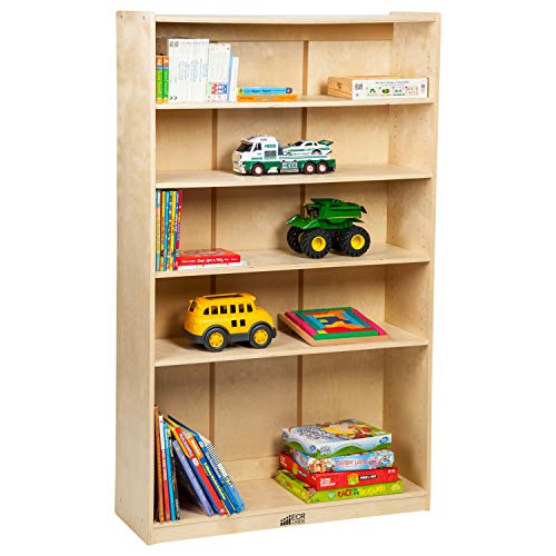 ECR4Kids 調節可能な棚付き60インチHバーチ本棚、子供用GREENGUARDゴールド認定木製本棚、3棚...