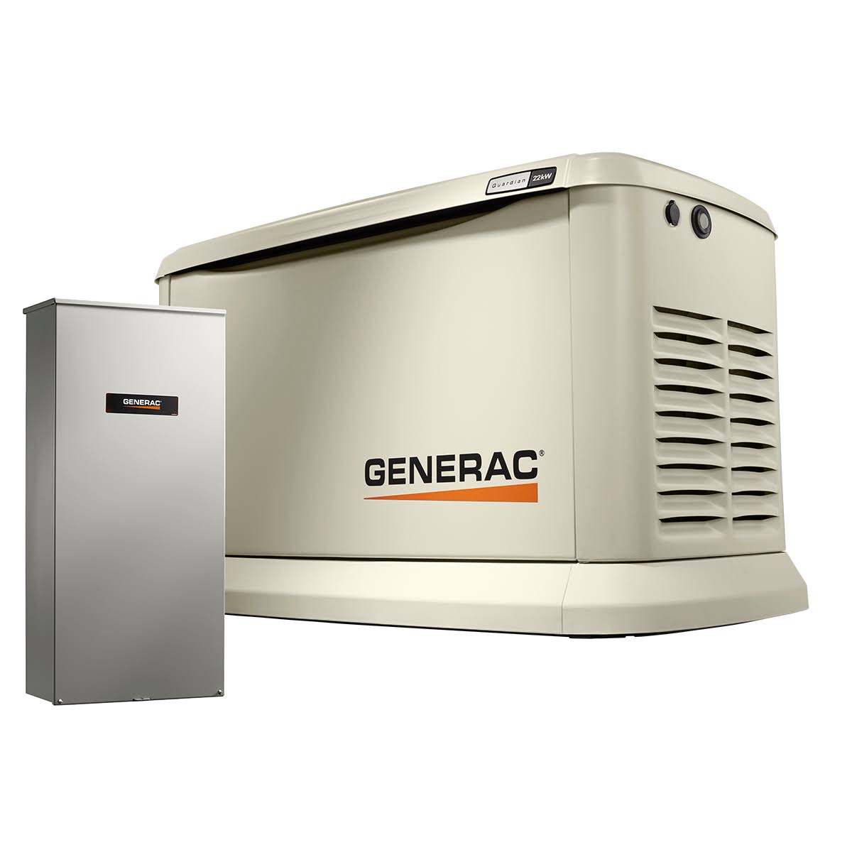 Generac Guardian Generac 7043 ガーディアン シリーズ 22kW/19.5kW 空冷家庭用スタンバイ発電機、家全体 200 アンペア転送スイッチ付き (CUL ではない)