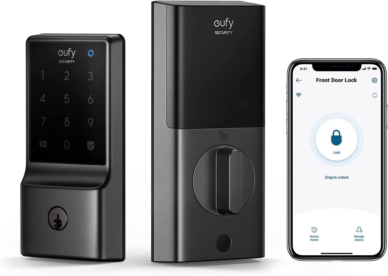 eufy security セキュリティ C210(E110) スマートロック、5-in-1 キーレスエントリ...