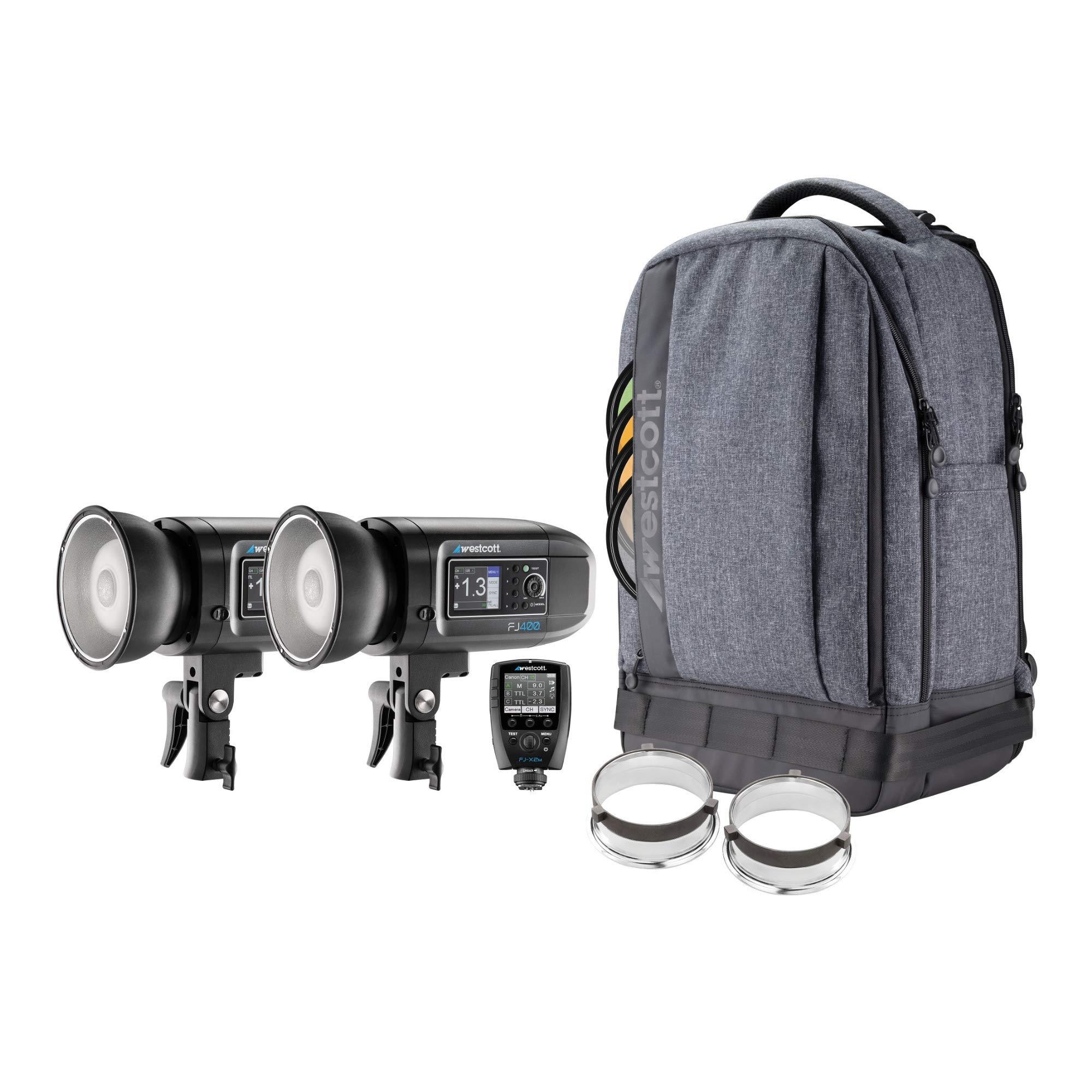 Westcott FJ400 400Ws Strobe 2-Light Backpack Kit with FJ-X2m Universal Wireless Flash Trigger