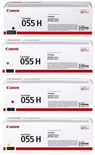  Canon CRG 055 高印刷可能容量トナー カートリッジ MF745、743、741 用、ブラック 7600 ページ印刷可能/シアン、5900 ページ印刷可能/マゼンタ、5900 ページ印...