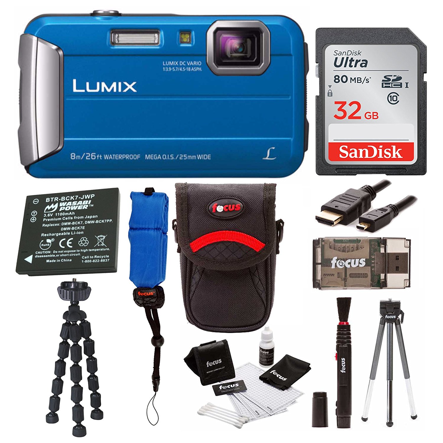 Panasonic Lumix DMC-TS30デジタルカメラ（プレミアム、ブルー）