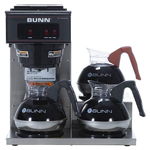 BUNN VP17-3、12カップ薄型プアオーバー業務用コーヒーメーカー、3つの下部ウォーマー、13300.0...