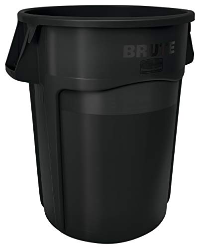Rubbermaid Commercial Products 1779739 Brute 高耐久ラウンドゴミ箱/ゴミ箱、55 ガロン、ブラック