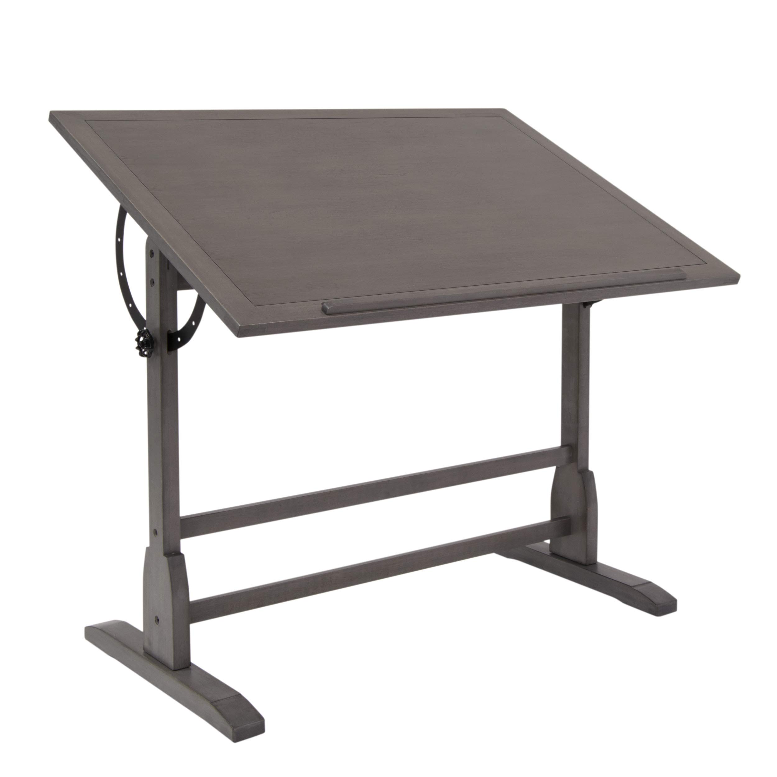 SD STUDIO DESIGNS SD ヴィンテージ無垢材製図テーブル 42 フィート x 30 フィート 角度調整可能なトップ製図テーブル、ラージ、スレートグレー