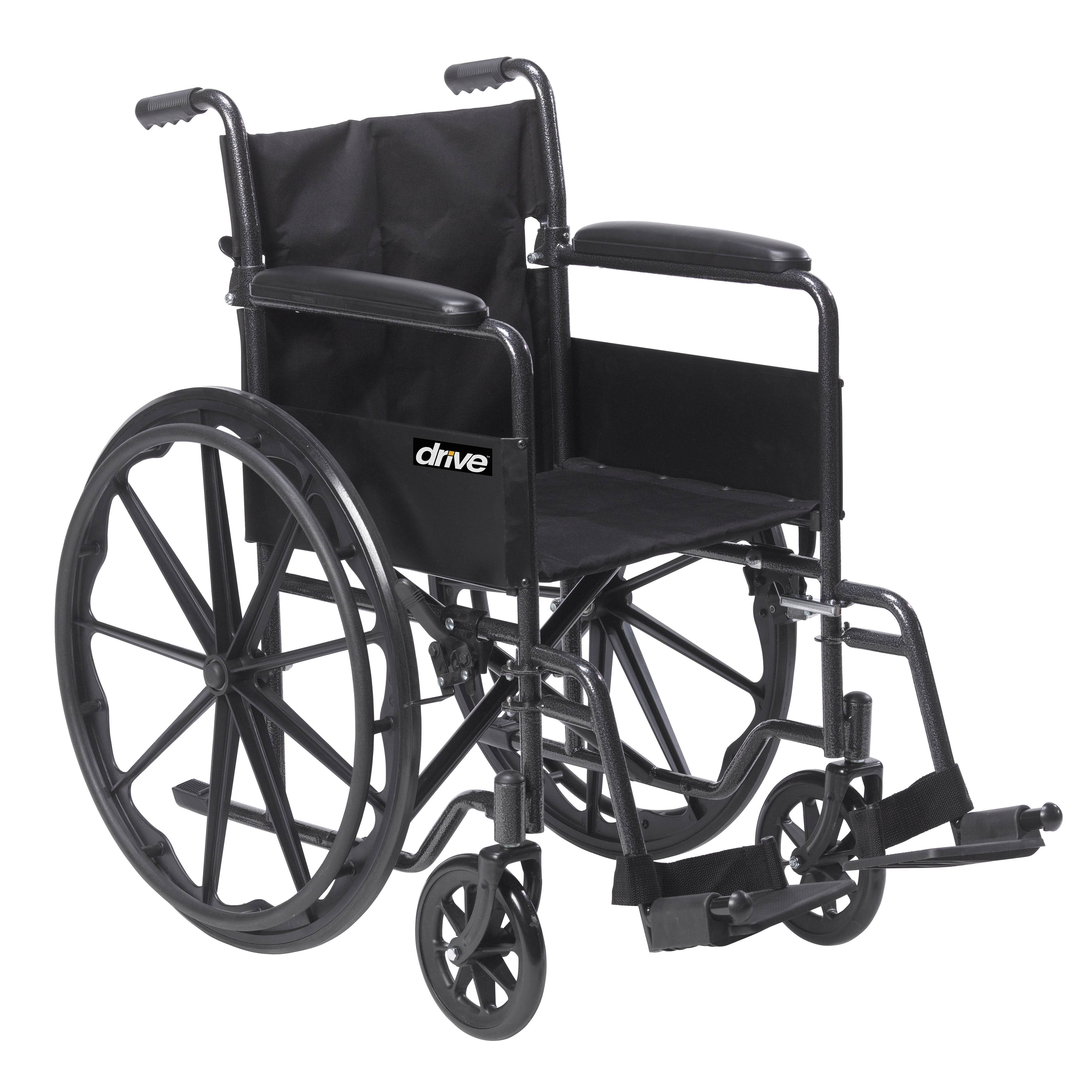 Drive Medical フルアームとスイングアウェイリムーバブルフットレストを備えたシルバースポーツ1車椅子
