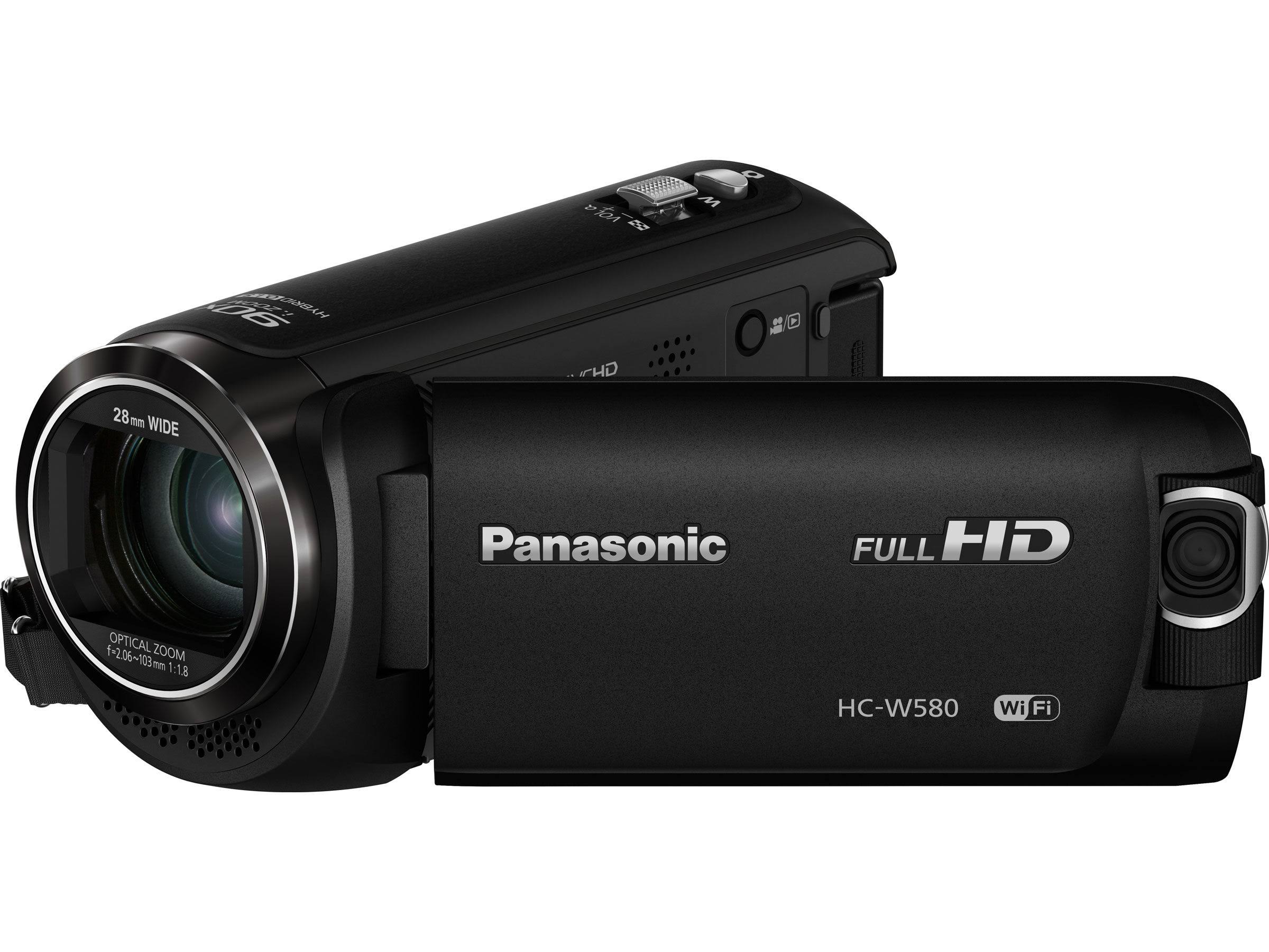 Panasonic マルチシーンツインカメラ（ブラック）を搭載したWi-Fi付きHC-W580KフルHDカムコーダー
