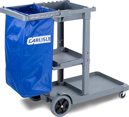  Carlisle FoodService Products JC1945S23 ポリエチレン製ショートプラットフォーム用務員カート、耐荷重 300 ポンド、長さ 45 フィート x 幅 19 フィート、高さ 39...