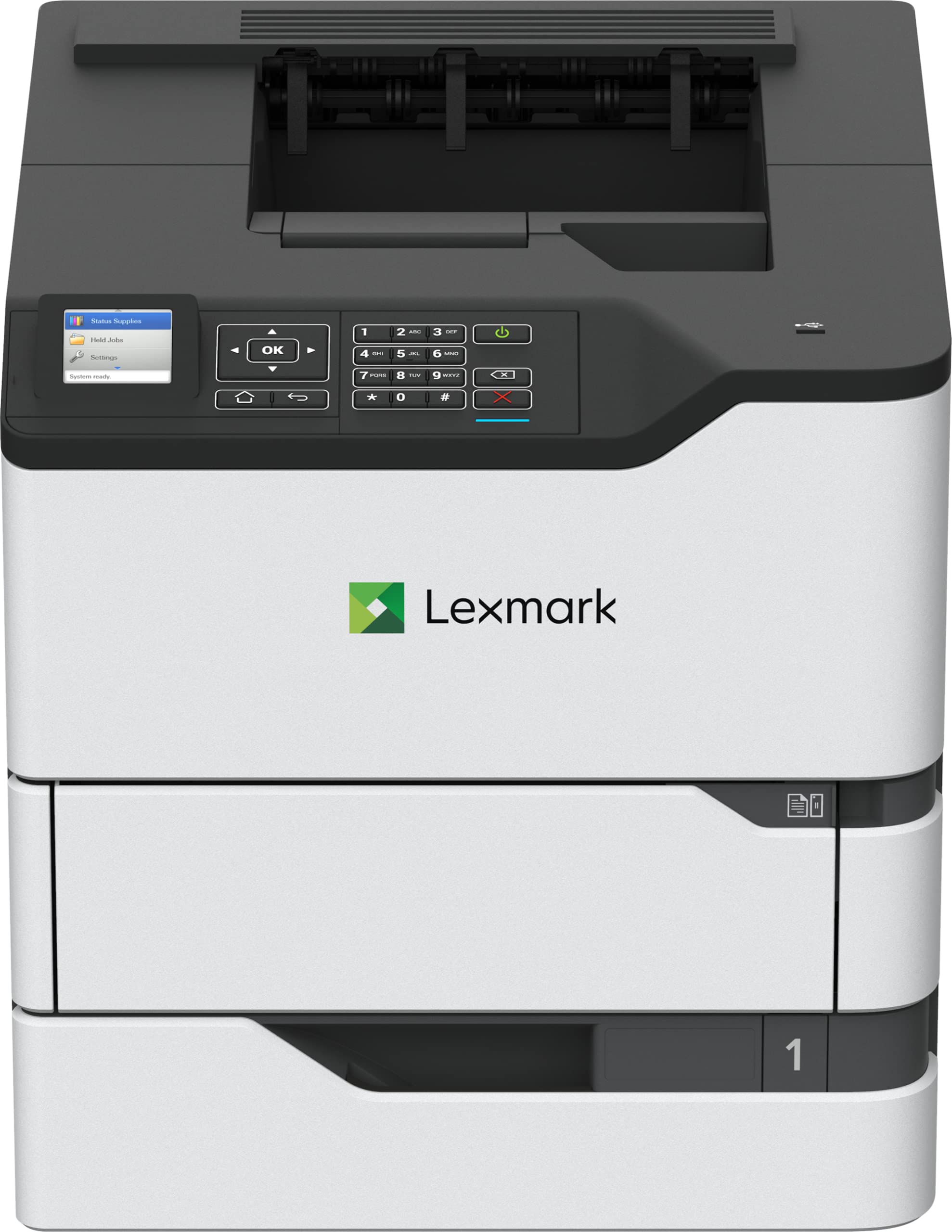 Lexmark MS823dn オフィス用モノクロレーザープリンタ、両面印刷、印刷速度 65 ppm、2.4 インチカラー LCD ディスプレイ、1200 DPI、ブラック/グレー (50G0200)