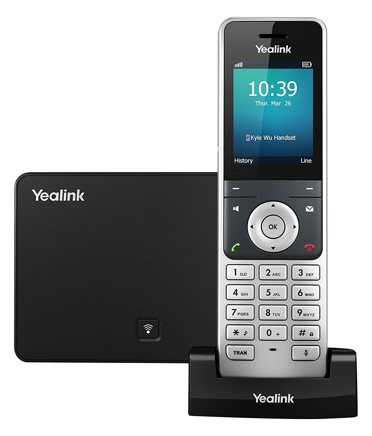 Yealink YEA-W56P ビジネス HD IP Dect コードレス Voip 電話機およびデバイス、シルバー
