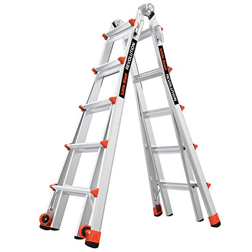 Little Giant Ladders はしご、革命、M22、6〜18フィート、マルチポジションはしご、アルミニウム、タイプ1A、300、300ポンドの重量定格、（12022）
