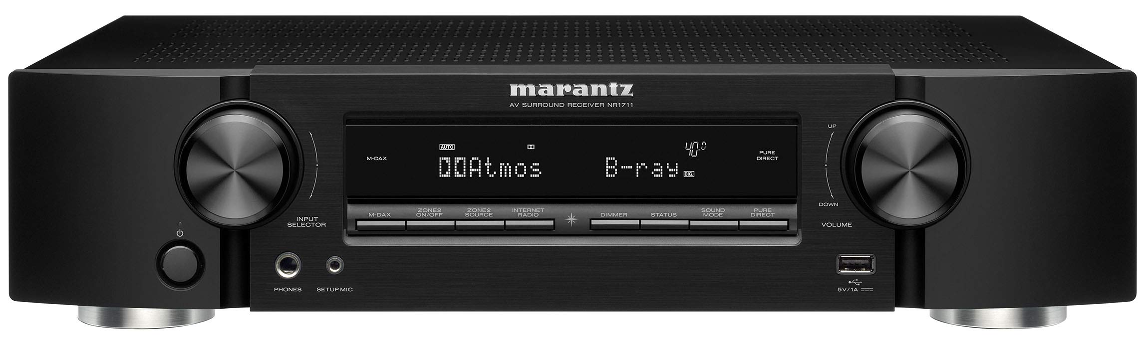  Marantz NR1711 8K スリム 7.2 チャンネル Ultra HD AV レシーバー (2020 モデル) Wi-Fi、Bluetooth、HEOS 内蔵、Alexa およびスマート ホーム オートメーション - 8K HDMI...