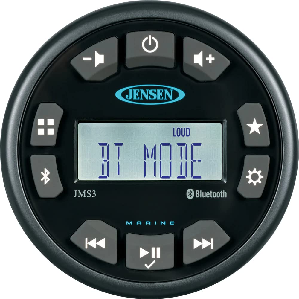 JENSEN JMS3RTL コンパクト Bluetooth AM/FM/USB/WB 防水ステレオ - 3 フィート、ブラック